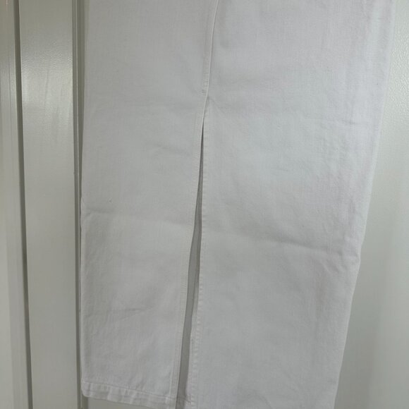 NWT Wardrobe NYC Denim Column Maxi Skirt White Sz 27 Back Center Slit - Picture 11 of 12